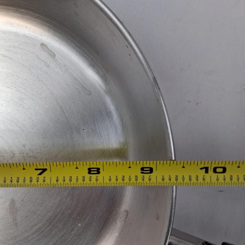 Revere‎ Ware 2059 Stainless Steel Vintage 9 Inch Fry Pan Korea Black Handle